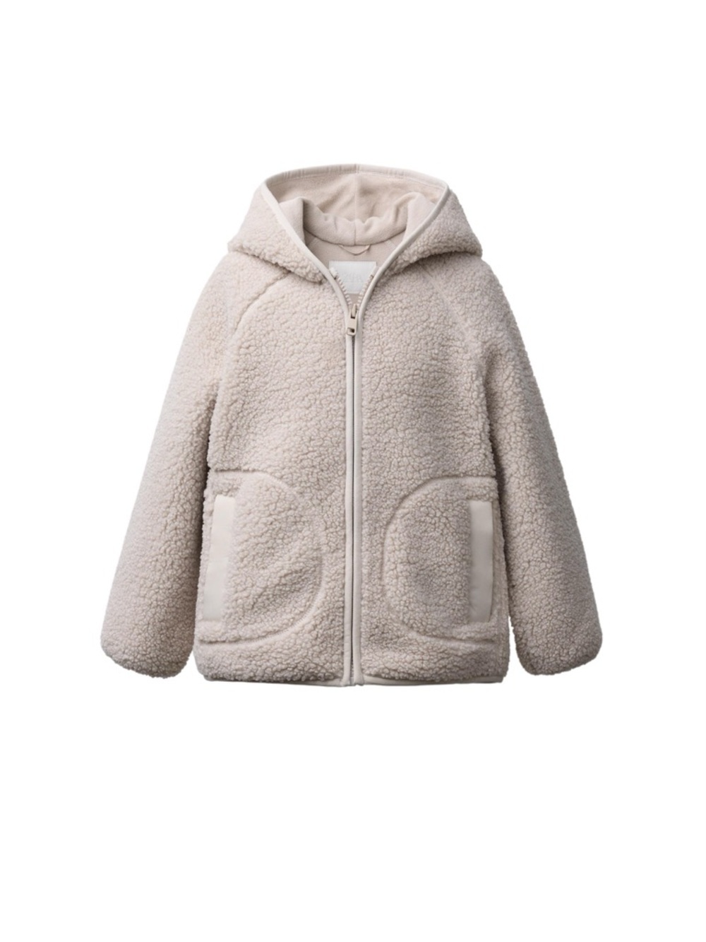 Zara Kids Sherpa Hooded Puffer Jacket - Cream SIZE 2 NWT
